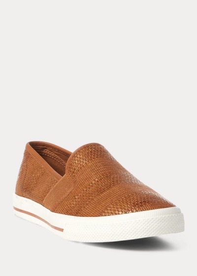 Tenis Ralph Lauren Jinny Woven Slip-On Mulher 91562-LUAC